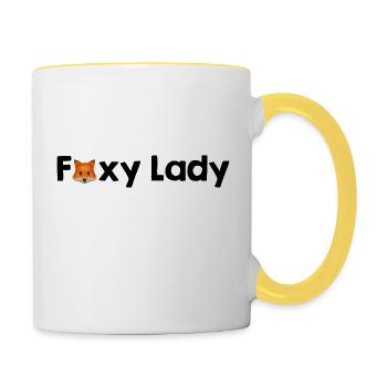 Dame foxy - Mug contrasté - blanc/jaune - Droite