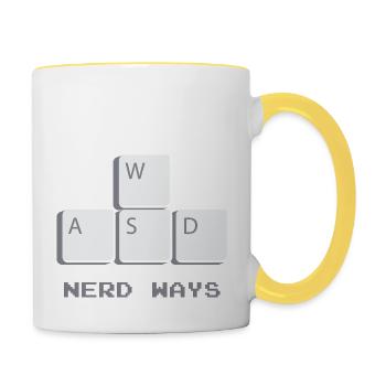 nerd way - Mug contrasté - blanc/jaune - Droite