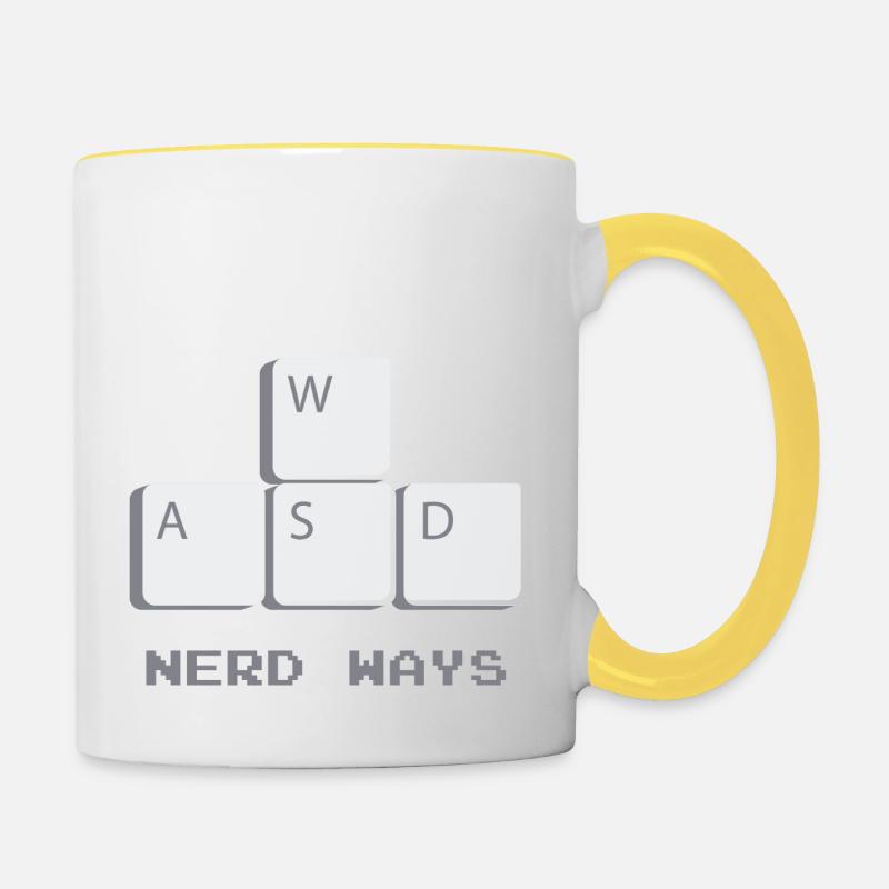 nerd way - Contrasting Mug - white/yellow