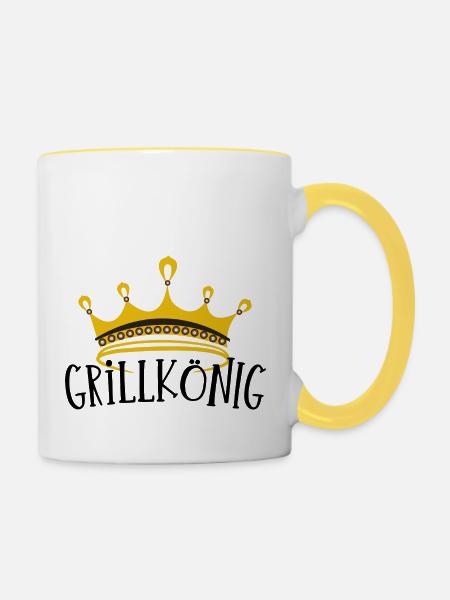 Grillkönig - Tasse zweifarbig - Weiß/Gelb