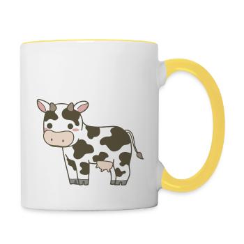 Kuh - Tasse zweifarbig - Weiß/Gelb - Rechts