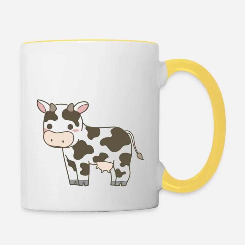 Kuh - Tasse zweifarbig - Weiß/Gelb