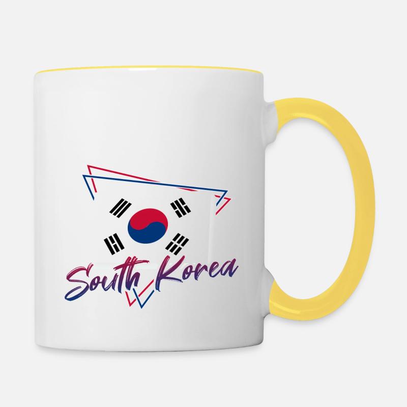 Corée du Sud - Mug contrasté - blanc/jaune