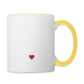 biche idée cadeau femme et homme - Mug contrasté - blanc/jaune - Droite