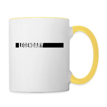 Text Logo Legendary - Contrasting Mug - white/yellow - Right
