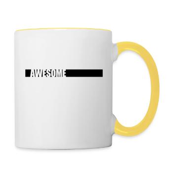 Bar Awesome Logo - Mug contrasté - blanc/jaune - Droite