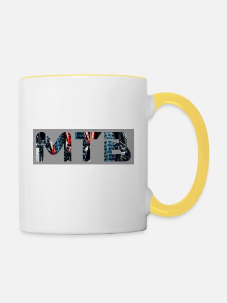 MTB - Tasse zweifarbig - Weiß/Gelb