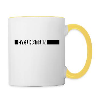 Compétition de vélo par équipe - Mug contrasté - blanc/jaune - Droite