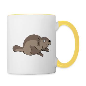Biber - Tasse zweifarbig - Weiß/Gelb - Rechts