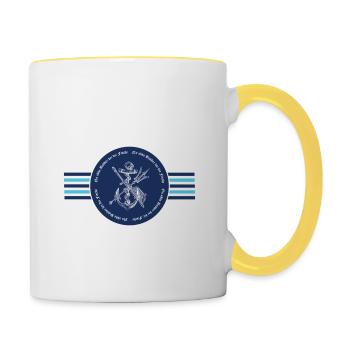 Nu Budder Lustiger Spruch Nordsee Ostsee - Tasse zweifarbig - Weiß/Gelb - Rechts