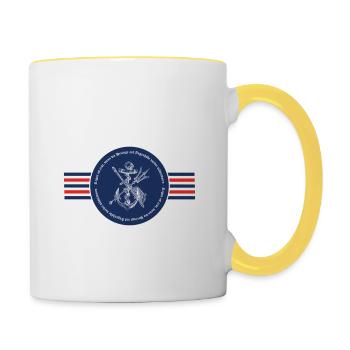 Regen ist erst Lustiger Spruch Nordsee Ostsee - Tasse zweifarbig - Weiß/Gelb - Rechts