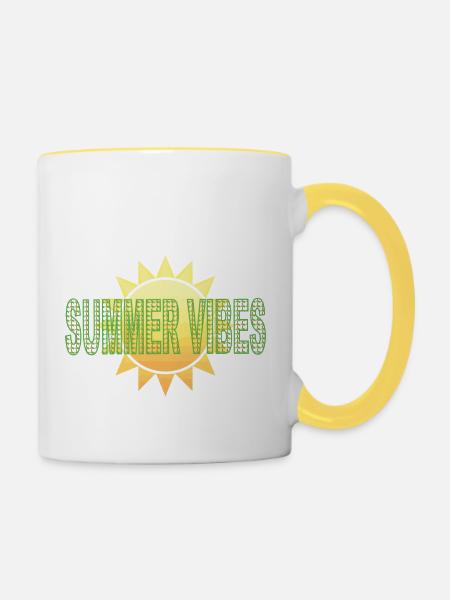 Summer Vibes - Tasse zweifarbig - Weiß/Gelb