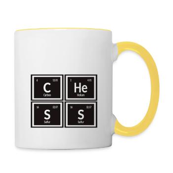 Chess | Periodic Table of Elements - Contrasting Mug - white/yellow - Right