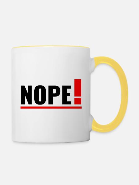 NOPE! - Tasse zweifarbig - Weiß/Gelb