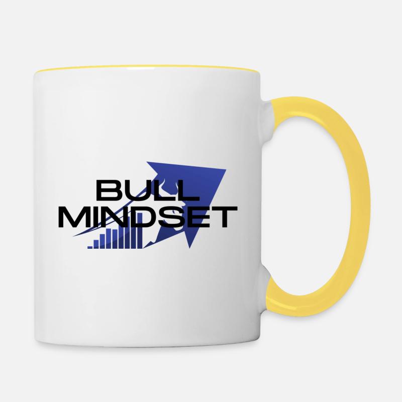 Bull Mindset Up - Tasse zweifarbig - Weiß/Gelb