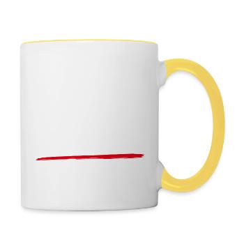 Politik am Arsch weiss - Tasse zweifarbig - Weiß/Gelb - Rechts