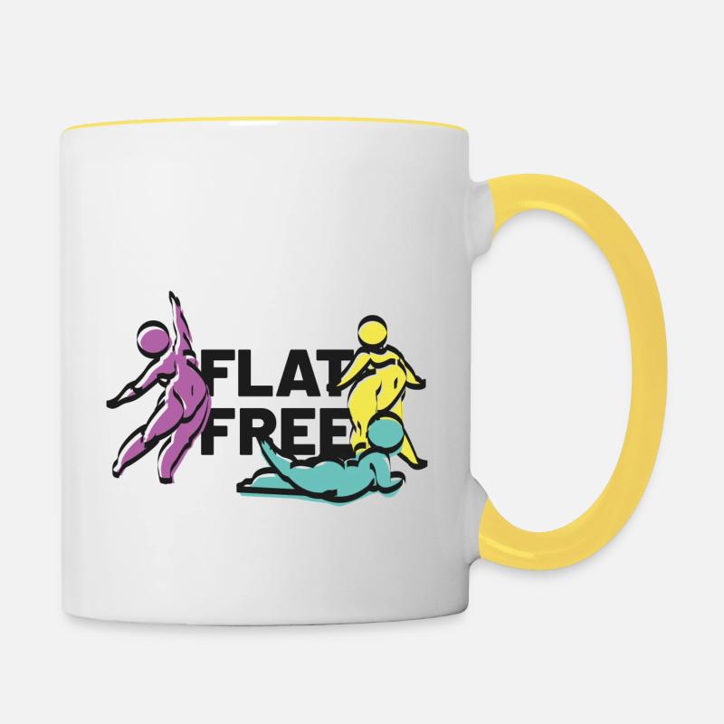 appartement gratuit - Mug contrasté - blanc/jaune