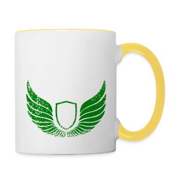 Arzgebirg meine Haamit - Tasse zweifarbig - Weiß/Gelb - Rechts
