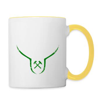 Arzgebirg meine Haamit - Tasse zweifarbig - Weiß/Gelb - Rechts