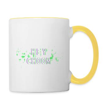 hey choom - Tasse zweifarbig - Weiß/Gelb - Rechts