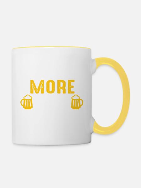 More Beer - Tasse zweifarbig - Weiß/Gelb