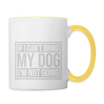 Citation Apportez mon chien - Mug contrasté - blanc/jaune - Droite