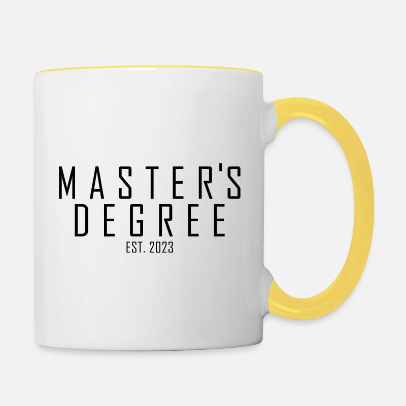 Master's Degree EST.2023 - Contrasting Mug - white/yellow