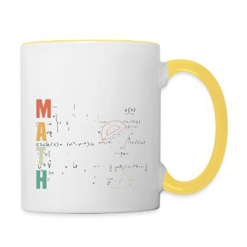 Math Mistakes Allow Thinking To Happen School Math - Contrasting Mug - white/yellow - Right