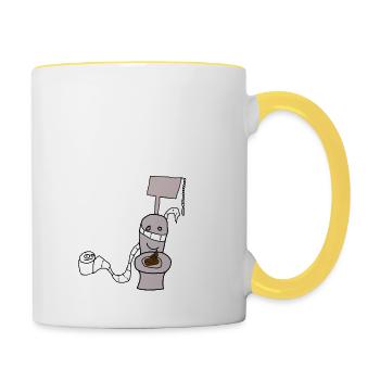 Schüssel Voll Klo WC 00 - Tasse zweifarbig - Weiß/Gelb - Rechts