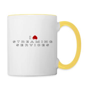 Ich hasse Streaming-Dienste - Tasse zweifarbig - Weiß/Gelb - Rechts