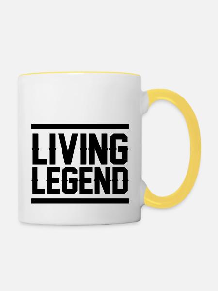 living legend - Tasse zweifarbig - Weiß/Gelb