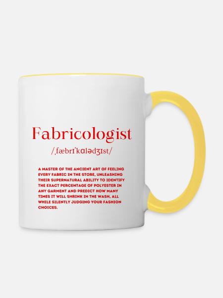 Fabricologist Definition - Tasse zweifarbig - Weiß/Gelb