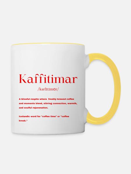 Isländisch Definition - Tasse zweifarbig - Weiß/Gelb