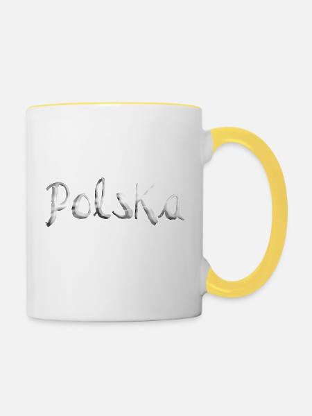 Polska, Polen, Poland - Tasse zweifarbig - Weiß/Gelb