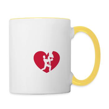 Dancing Dance Music - Tasse zweifarbig - Weiß/Gelb - Rechts