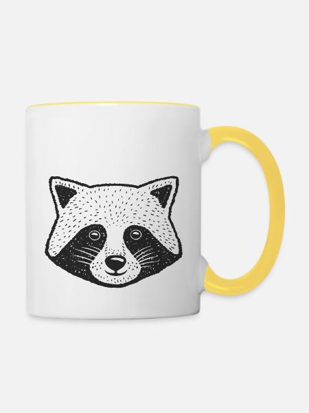 Wildtiere - Tasse zweifarbig - Weiß/Gelb