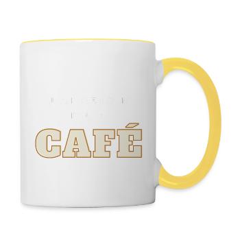 j'ai besoin d'un café - Mug contrasté - blanc/jaune - Droite
