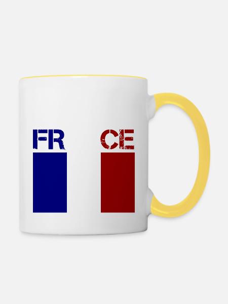 france - Tasse zweifarbig - Weiß/Gelb