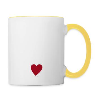 J'aime l'auvergne - Mug contrasté - blanc/jaune - Droite