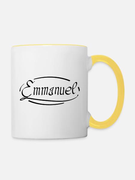 Immanuel - Tasse zweifarbig - Weiß/Gelb