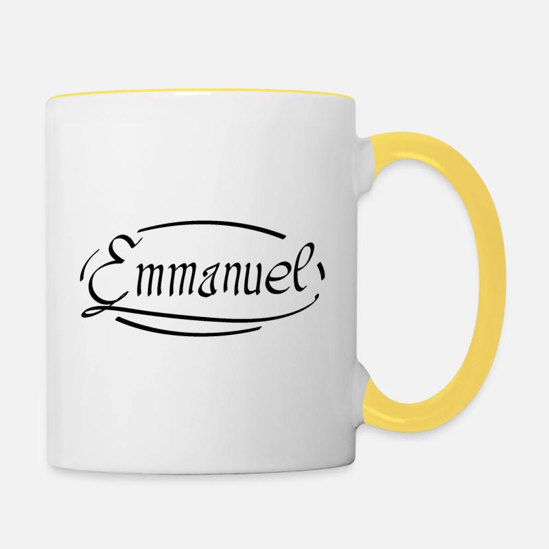 Immanuel - Tasse zweifarbig - Weiß/Gelb
