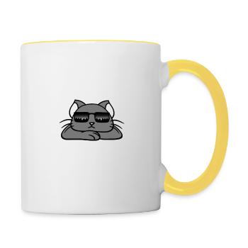 First We Steal Your Heart Then We Steal Your Bed - Contrasting Mug - white/yellow - Right