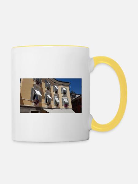 Sommertagim Tessin - Tasse zweifarbig - Weiß/Gelb