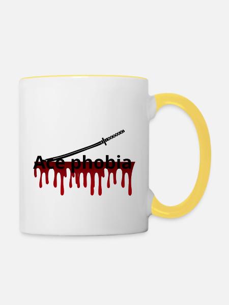 Ass-Phobie - Tasse zweifarbig - Weiß/Gelb