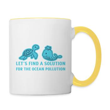 Marine Conservation - Mug contrasté - blanc/jaune - Droite