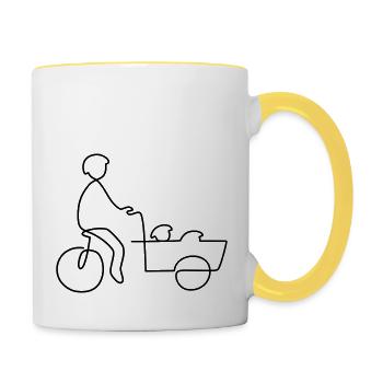 Cargo bike // Cargo bike - Contrasting Mug - white/yellow - Right