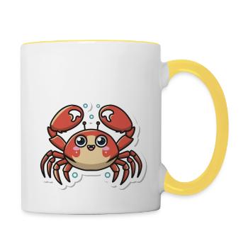Amoureux du crabe - Mug contrasté - blanc/jaune - Droite