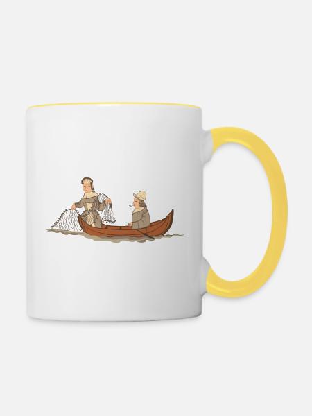 Gävle Fischer - Tasse zweifarbig - Weiß/Gelb
