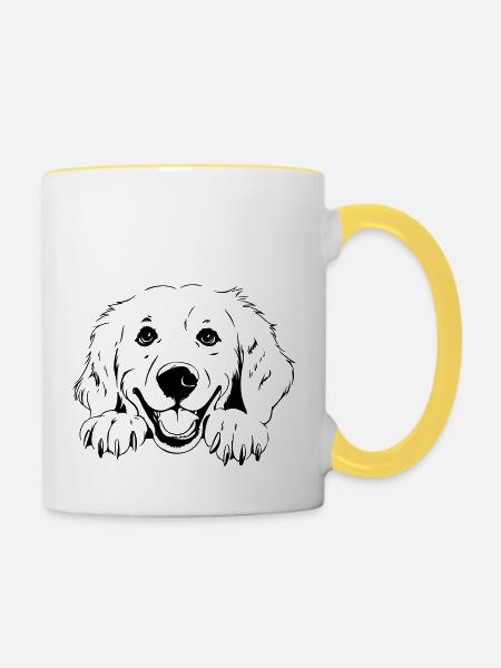 Golden Retriever - Tasse zweifarbig - Weiß/Gelb