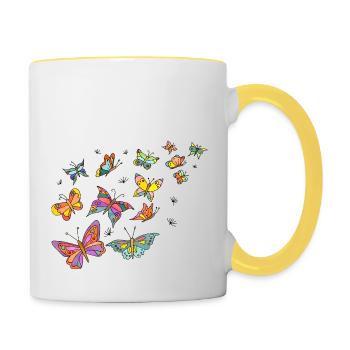 Butterflies - Contrasting Mug - white/yellow - Right